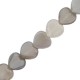 Natural stone bead Heart 10mm Grey opal